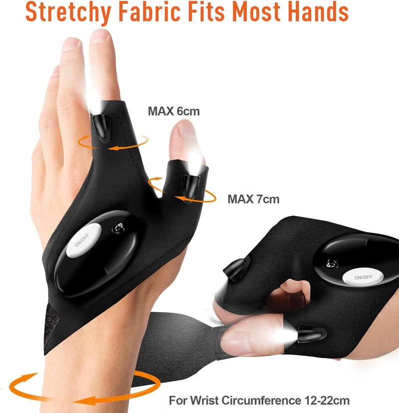BIIB LED Flashlight Gloves, Valentines Day Gifts for Him Men, Mens Valentines Gifts for Dad, Him, Husband, Boyfriend, Birthday Gift for Men, Unique Dad Gift Cool Gadgets Stuff - Image 3
